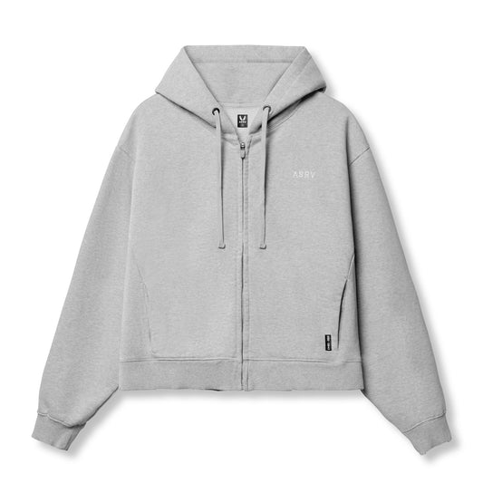 ASRV 0843. Tech Essential™ Distressed Full Zip Hoodie - Heather Grey